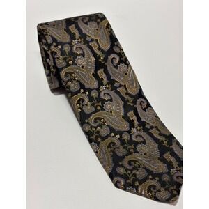 Robert Talbott Paisley Silk Tie Nordstrom Best of Class Black‎ Gold Purple